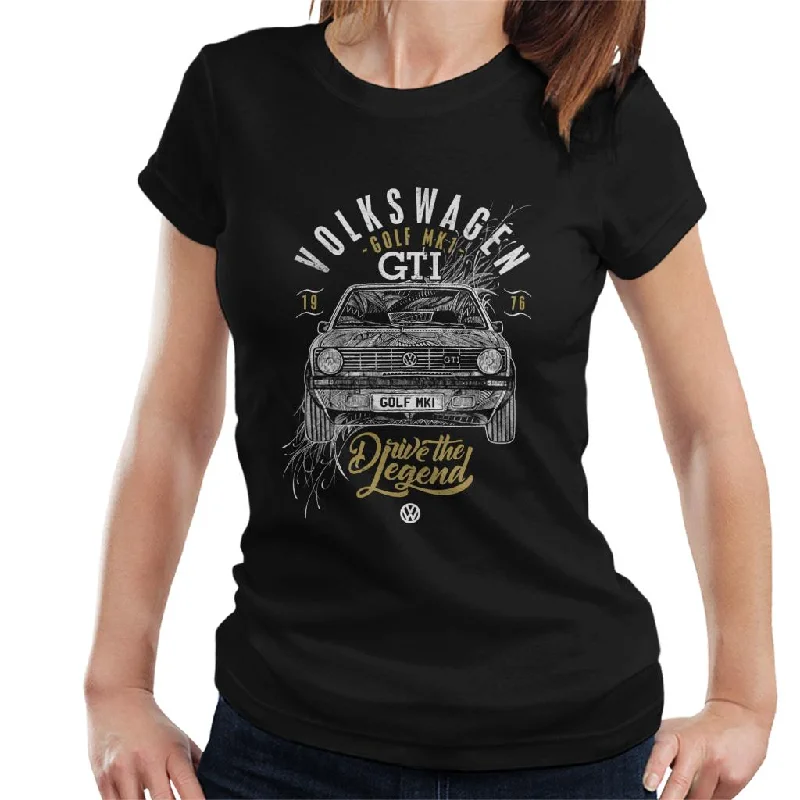 Volkswagen Golf GTI Drive The Legend Women's T-Shirt Plaid T-Shirt Polka Dot Checkered