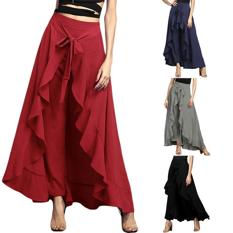 Women Plus Sizes Chiffon Dress Pants