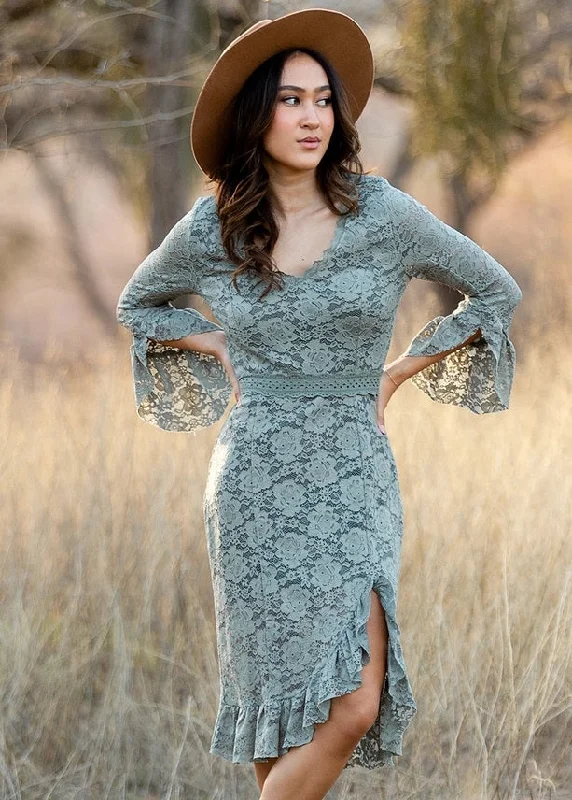 Women's Zena Dress in Neutral Green