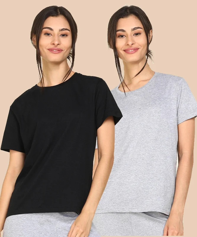 Womens Regular  Fit Combo Solid Tshirt Fashionable Trendy Casual