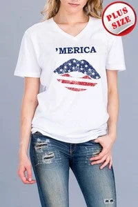America short sleeve V-neck T-shirt Wool Fabric Cashmere Fabric Tweed Fabric