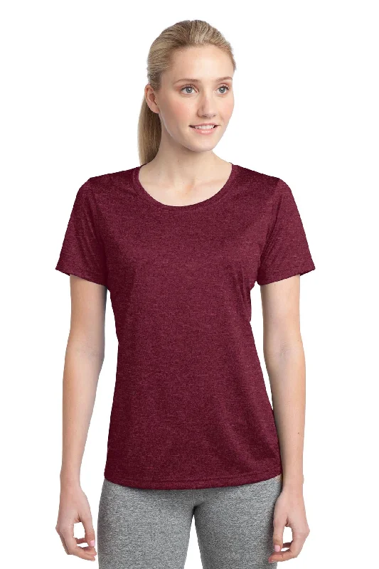 Sport-Tek Ladies Heather Contender Scoop Neck Tee LST360 Cardinal Heather Collared Crew Neck Turtle Neck